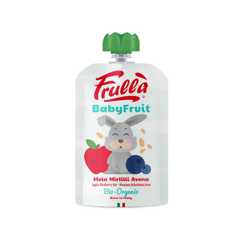 Frulla bio bébi gyümölcspüré - alma, áfonya, és zab